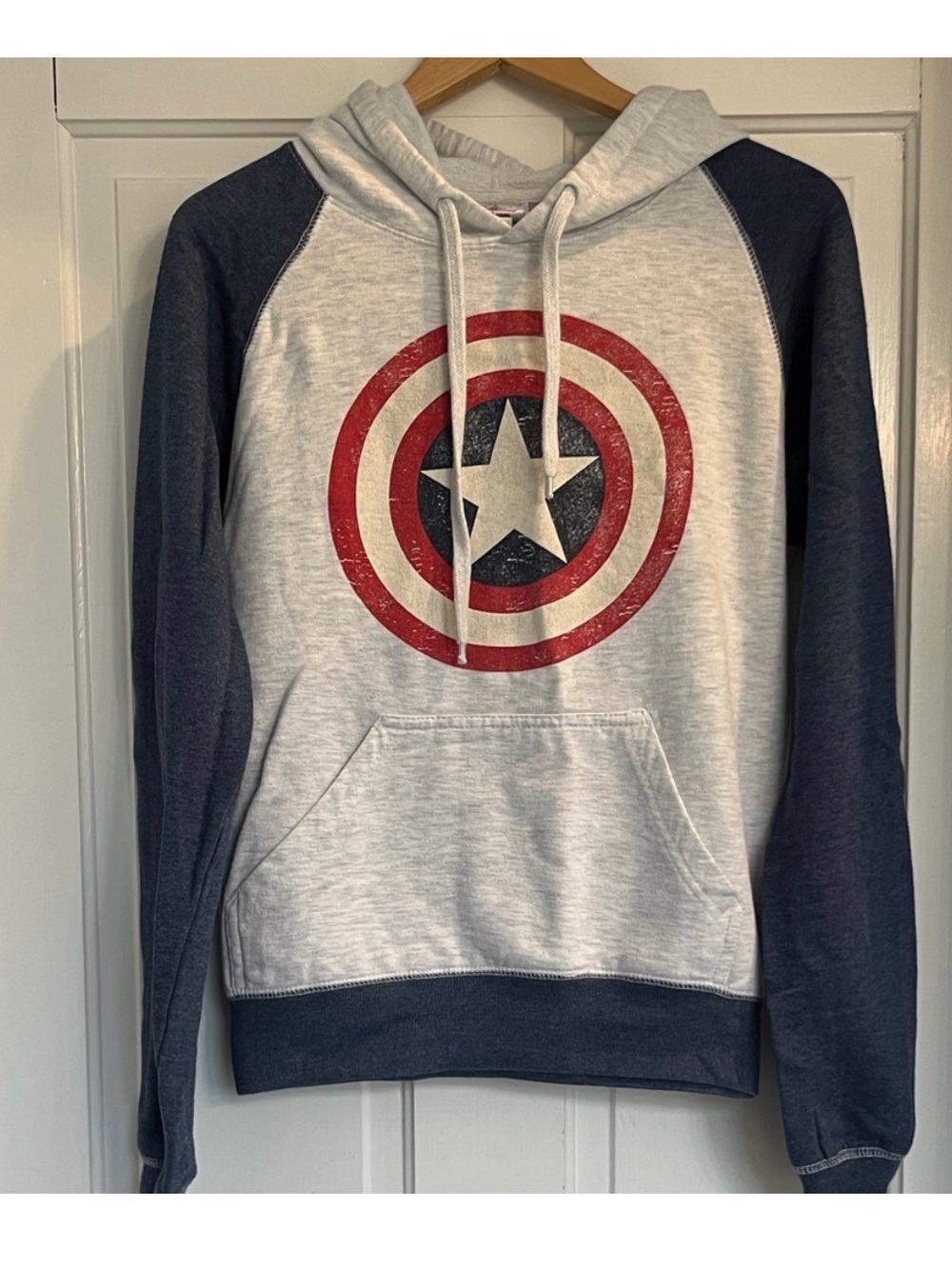 Captain America Hoodie with Star Emblem Size Adult Small